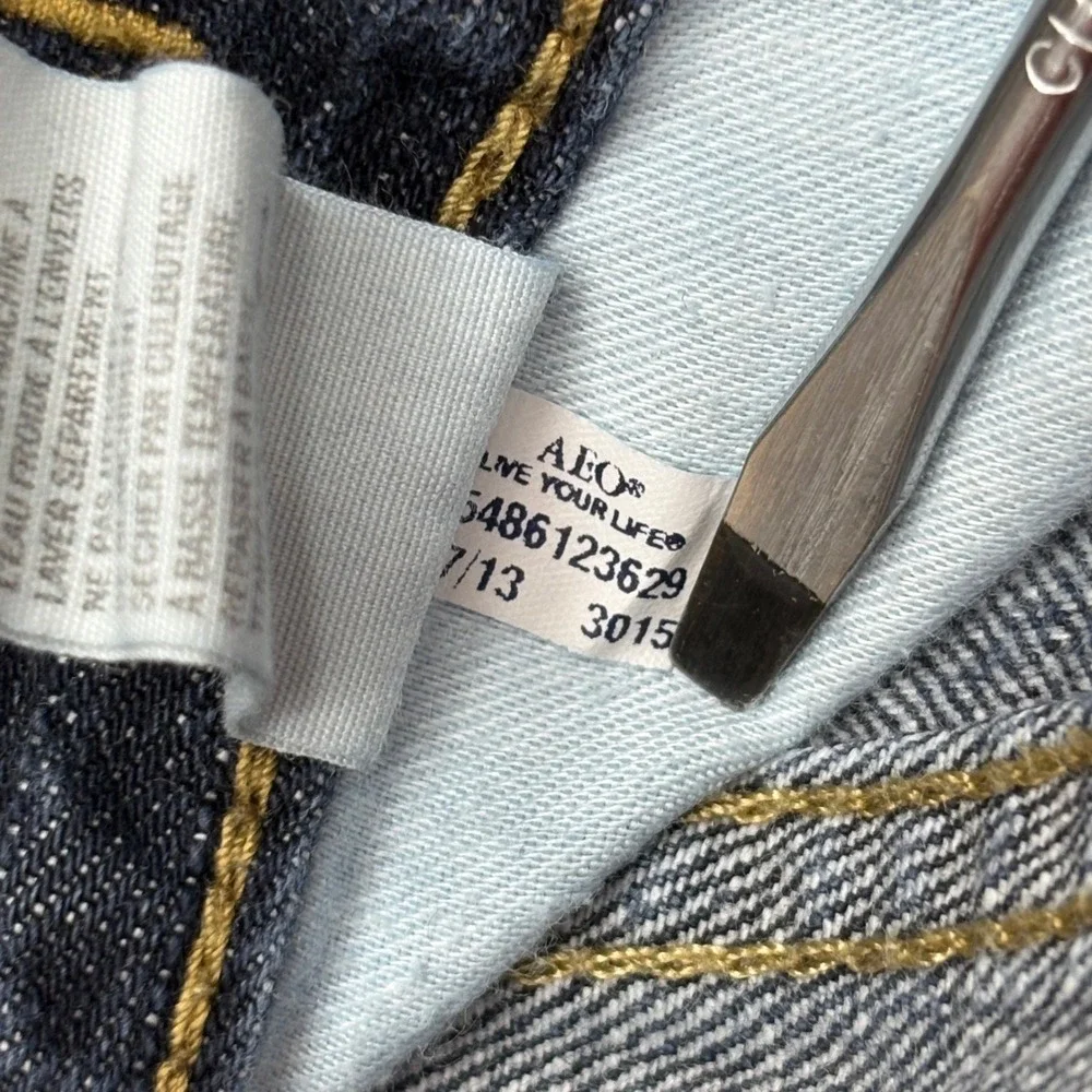American Eagle Slim Straight Dark Wash Jeans Mens 26x28 100% Cotton Made In 2013